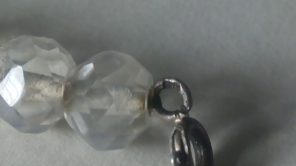 Бусы ссср горный хрусталь с серебряным замочком 875 пробы .