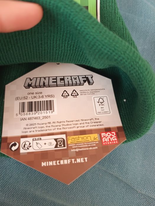 Nowa czapka zimowa z pomponem Minecraft rozmiar 52