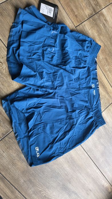 Spodenki lekkie marki Salomon S Lab Short 6 M, granat, NOWE, rozm. XL