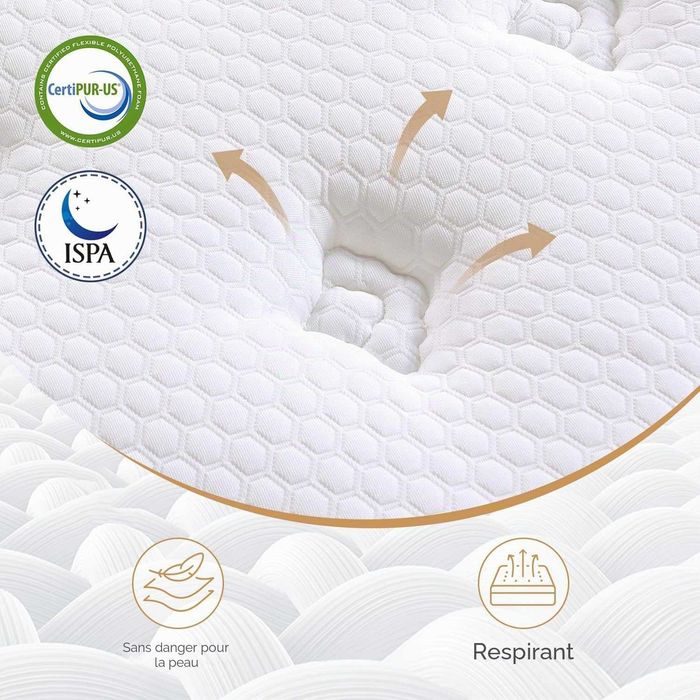 Materac Sprężynowy Kieszeniowy 180x200 cm H4 Memory 28 cm 9 Stref OEKO-TEX