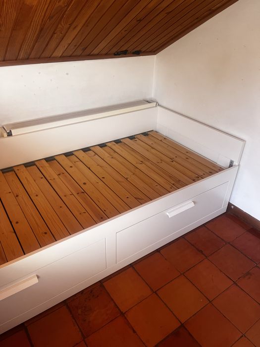 Cama IKEA BRIMNES individual/dupla + 2 gavetas + 2 colchões