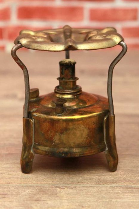 Antigo Fogareiro Portátil em Latão com Caixa Original