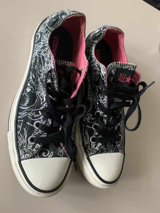 Trampki Converse biało-czarne we wzory