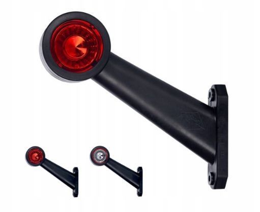 lampa obrysowa gumowa led biało czerwona lewa