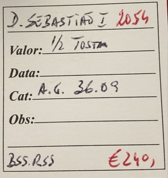 Moeda (2054) D. Sebastiao I - 1/2 Tostao