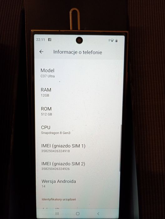 Smartfon C37 Ultra dual SIM bez simlocka 12 GB/568