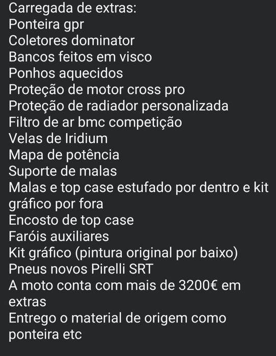 Benelli TRK 502X IMACULADA / mts  Extras