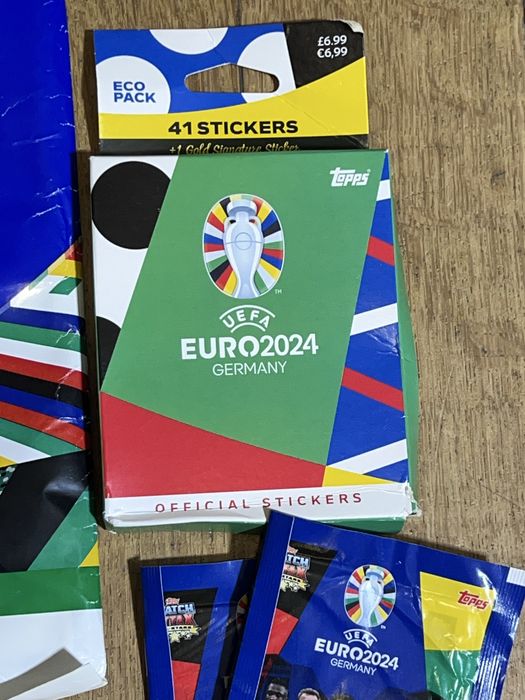 Pack Topps UEFA EURO 2024 - Álbum Oficial + 65 Stickers (Novo)