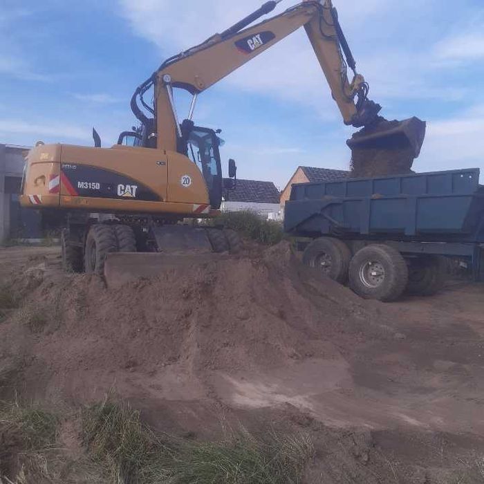 Usługi koparką kołową CAT 315D, koparko-ładowarką, ładowarką teleskop.
