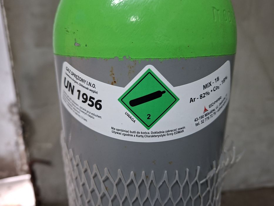 Butla Argon AR CO2 10 l pełna nowa MIG MIGOMAT