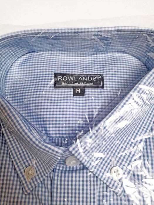 Camisa Manga Comprida Quadrados Xadrez Azul Branco Homem M Nova