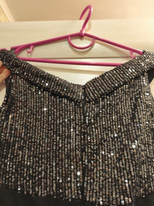 Платье вечернее чёрное с разрезом