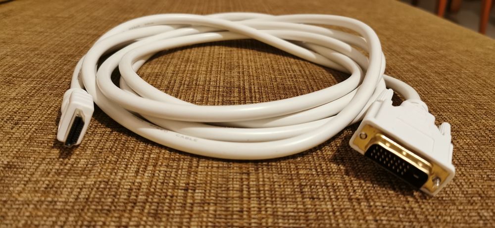 Cabo Adaptador DisplayPort para DVI-D (3 Metros) – Branco – Como Novo