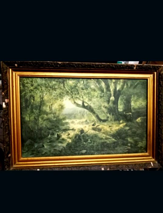 Картина на холсте.Старинная,написана маслом.