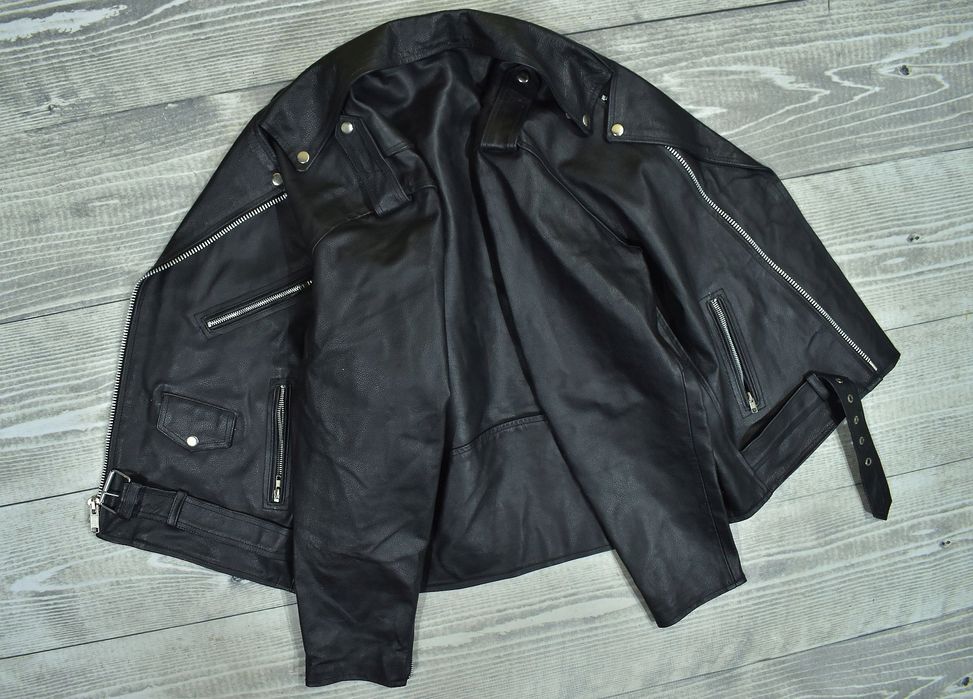 Ramoneska Skórzana Kurtka Męska Biker Jacket 56