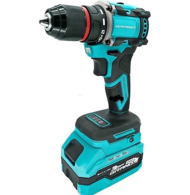 Акумуляторний дриль шуруповерт GRAND 20V 50Н ударний метал патрон 13мм