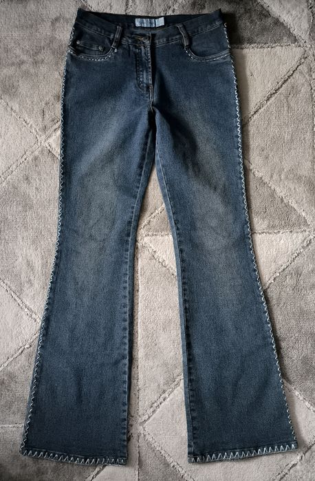 Spodnie jeans, jeansowe, vintage, dzwony, M (38)