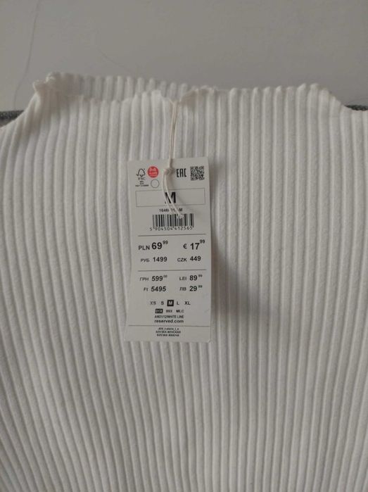 Lekki, nowy sweterek M/L , Reserved, biały