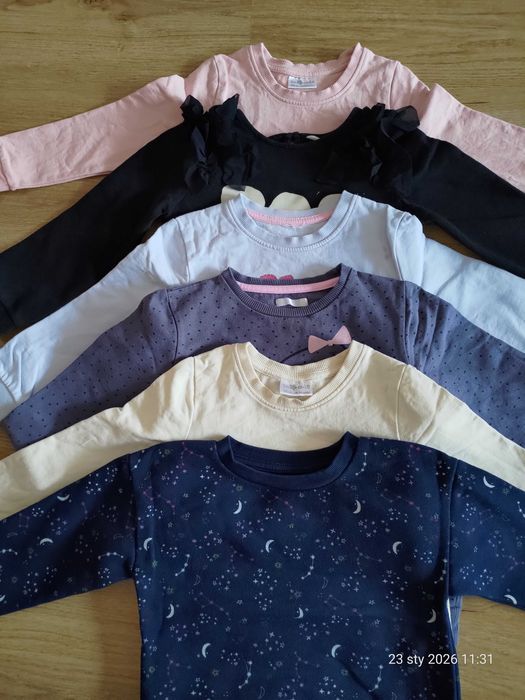 Bluzy dziewczynka 98 zestaw 6 szt