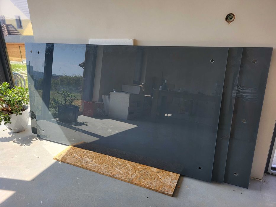 Balkon balustrada francuska szkło hartowane ESG 661 grafit+folia mat