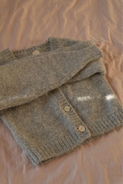 Шерстяний кардиган вінтажний сірий, альпака кофта H&M