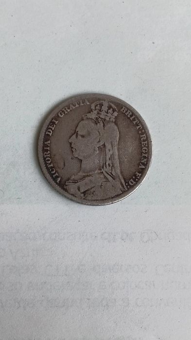 Moeda prata 1/2 coroa 1890. Rainha Victória