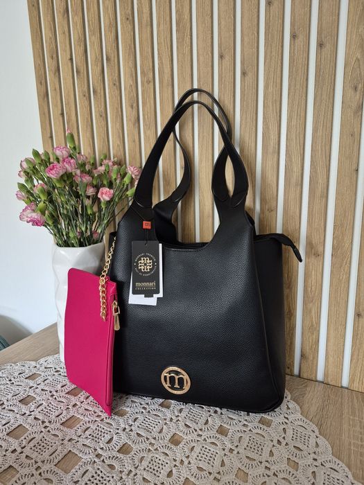 Nowa duża torebka Monnari shopper bag czarna
