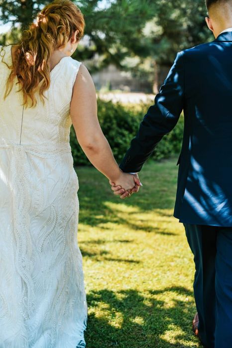 Suknia ślubna wieczorowa biała koraliki Kwiat Lotosu ivory