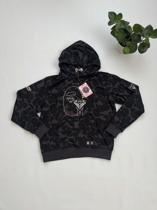 Худі bape inter miami в чорному та білому кольорах