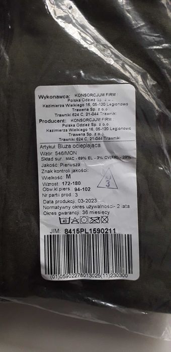 Bluza ocieplajaca wz 546/MON roz M