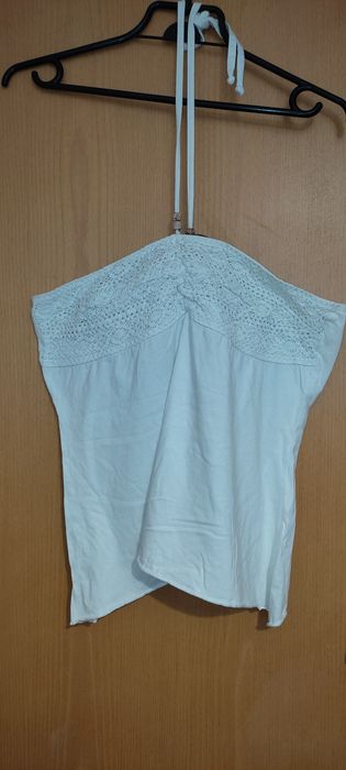 Bluzka bez rękawów koronkowa Boho L