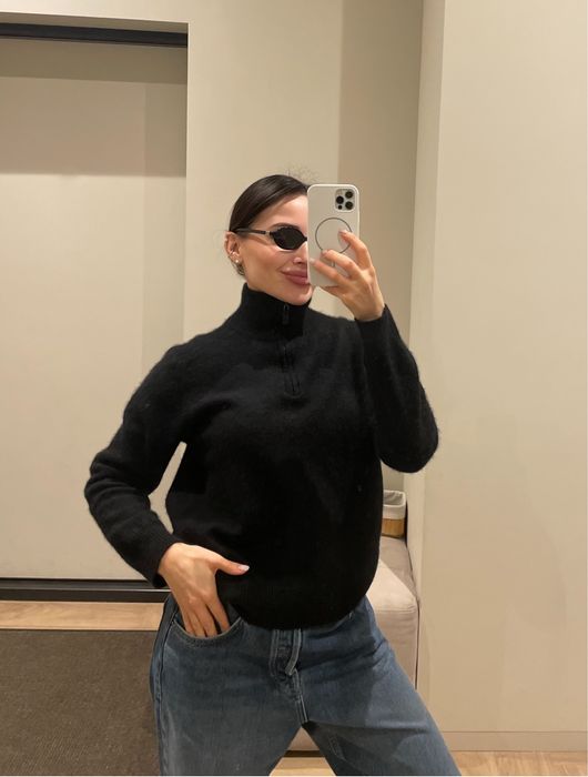 Кашемір вовна zip светр Onesize стиль cos