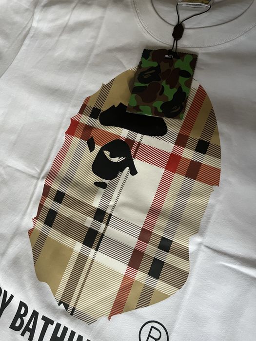Футболка bape/бейп тишка футболка сакура бейп барбери/ bape burberry