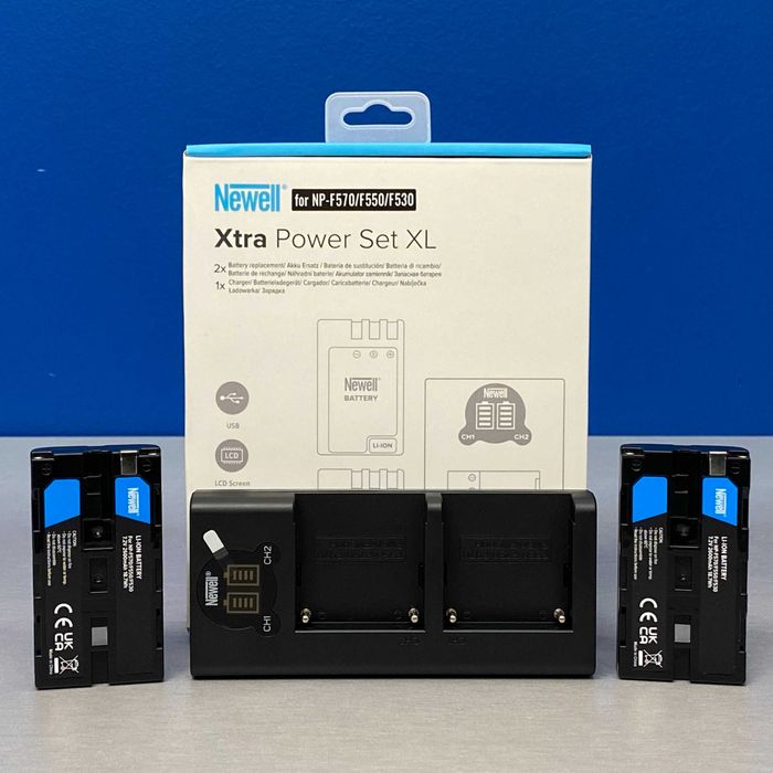 Carregador Duplo Newell + 2x Baterias NP-F570 | F550 | F530 | NOVO