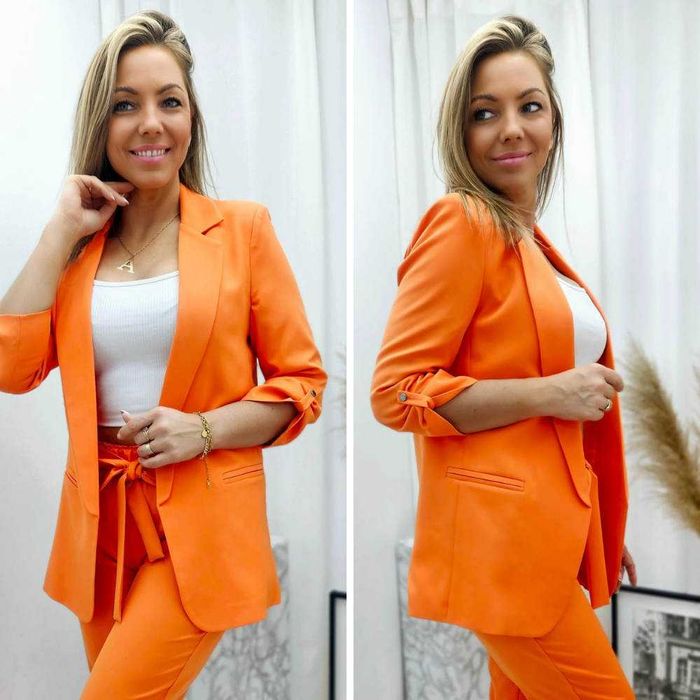 Garnitur damski ANET plus size (S-5XL)  pomarańczowy na zamówienie