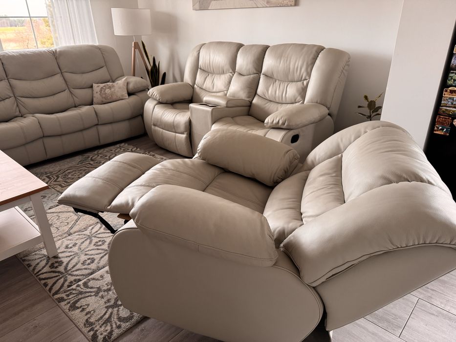 Zestaw ze skóry 3+2+1 meble Pyka