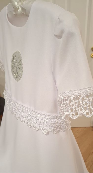 *MK Maryla* cudna sukienka komunijna alba bolerko torebka halka R.134