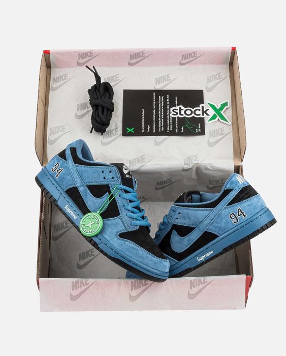 Мужские кроссовки Nike SB Dunk x Supreme Blue. Размеры 41-45