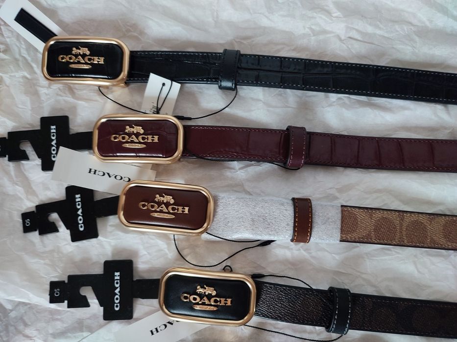 Ремінь Coach Morgan 25 mm двохсторонній пояс шкіра