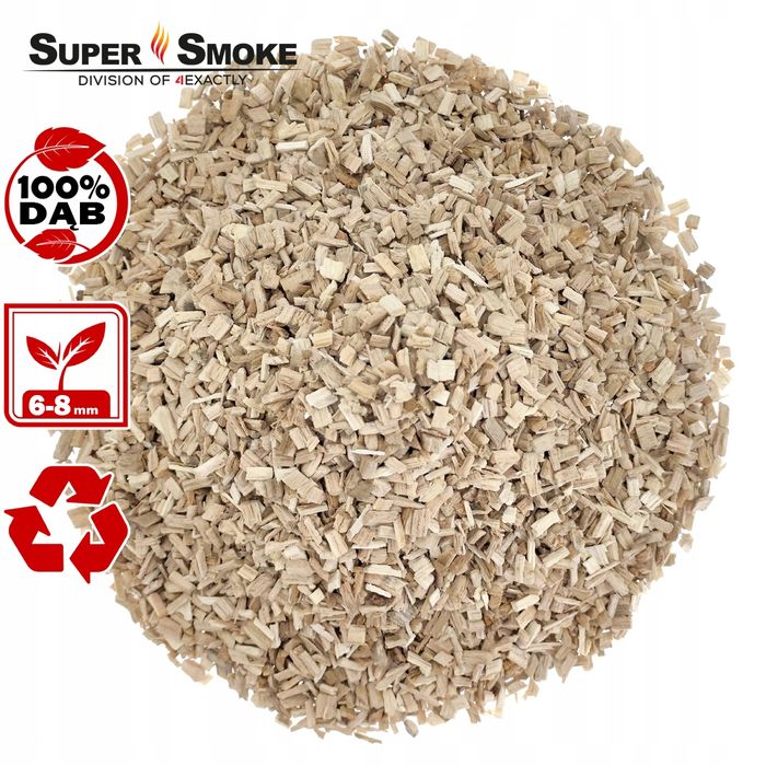 Zrębki Wędzarnicze Super Smoke DĄB KL-08 (6-8mm) Medium 65 Litrów