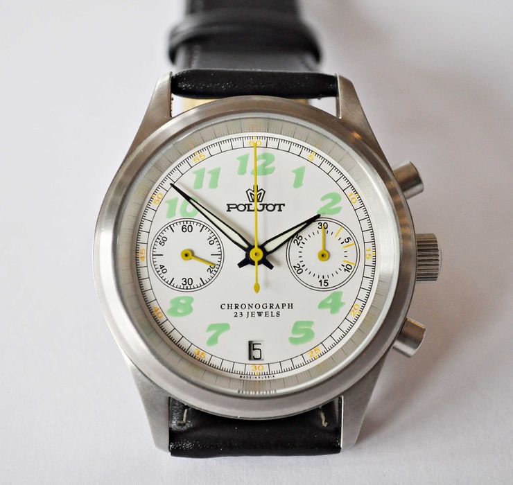 Piękny, idealny nie noszony Poljot chronograf 3133, 23 kam !
