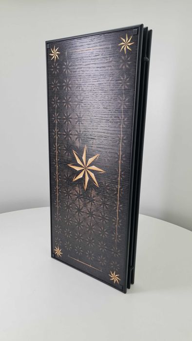 Нарды шпон Дуба. Дизайн роза ветров. Стильный подарок мужу, мужчине.