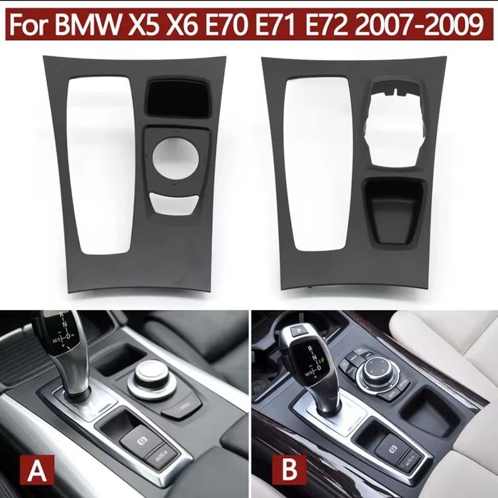Moldura manete mudanças caixa automática consola central BMW X5 X6 E70