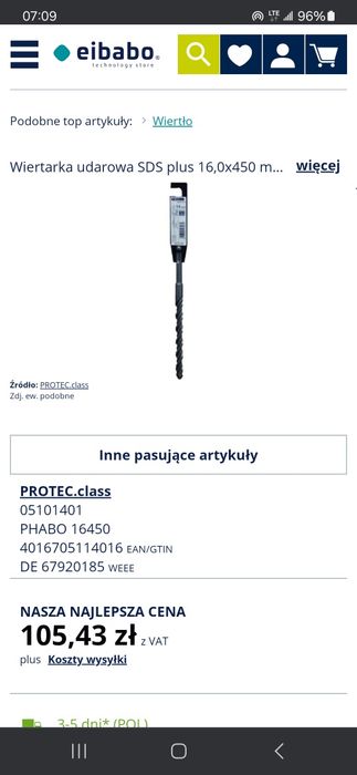 Wiertła SDS-PLUS 16×450mm