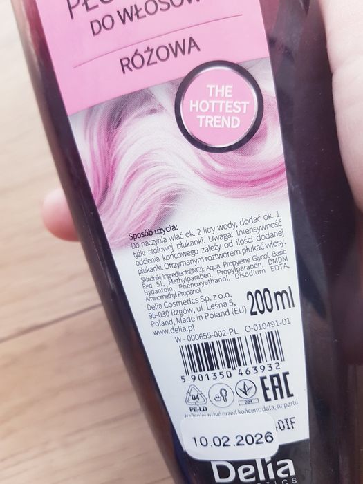 Płukanka do włosów różowa Cameleo Delia 180ml