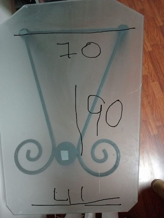 Secretaria vidro com mesa de apoio para impressora