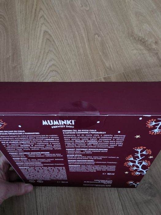 Zestaw kosmetyków Muminki Pierwszy śnieg żel pod prysznic balsam