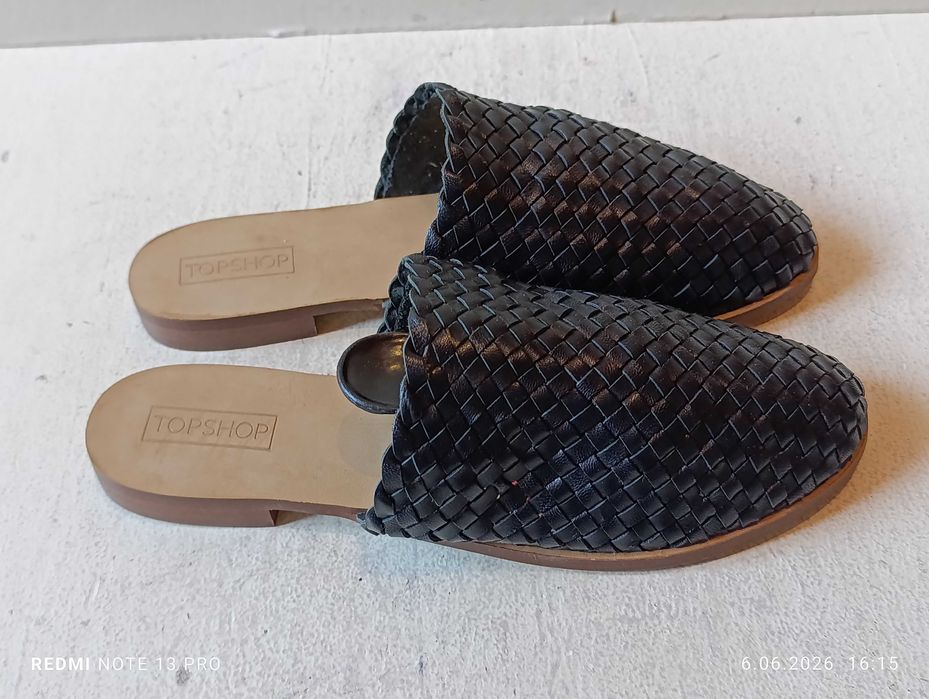 klapki skórzane Topshop