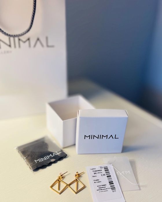 Срібні сережки з позолотою Minimal.