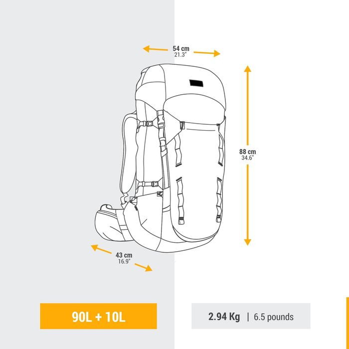 Mochila de Trekking MT900 SYMBIUM - Homem 9010L